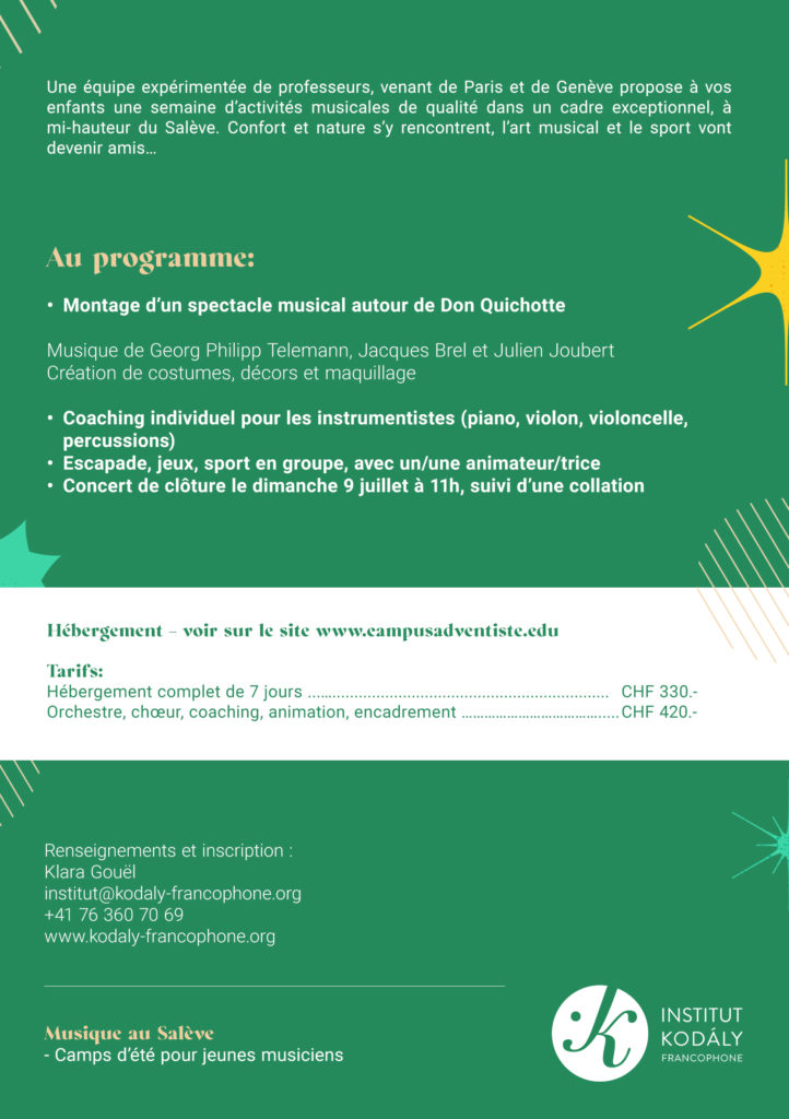 Flyer vert camps d'été